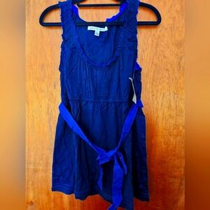 Blue Sleeveless Top with Tie